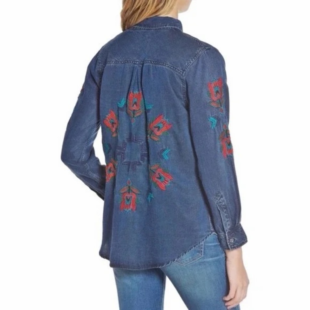 Rails Ingrid Jalisco Embroidery Western Chambray Shirt
